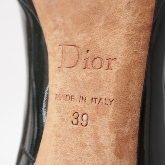 DIOR size 39 black patent peep toe PLATFORM PUMPS - Picture 2 of 12